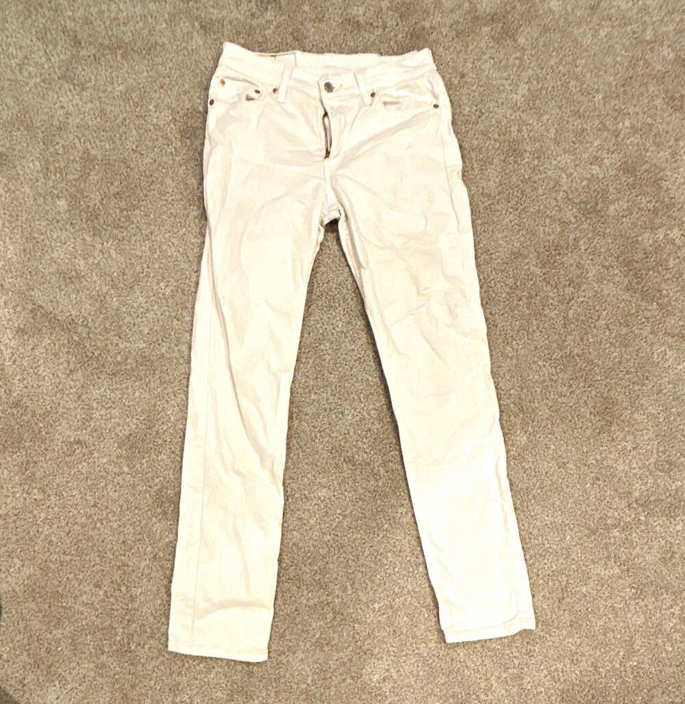 Levi Strauss & Co. Levi's 511 Slim Fit White Jeans Button Zip 30x32 STAINS